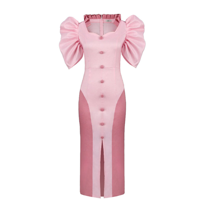 Damen Cocktailkleid mit voluminösen Puffärmeln und elegantem Schlitz Echo Archiv