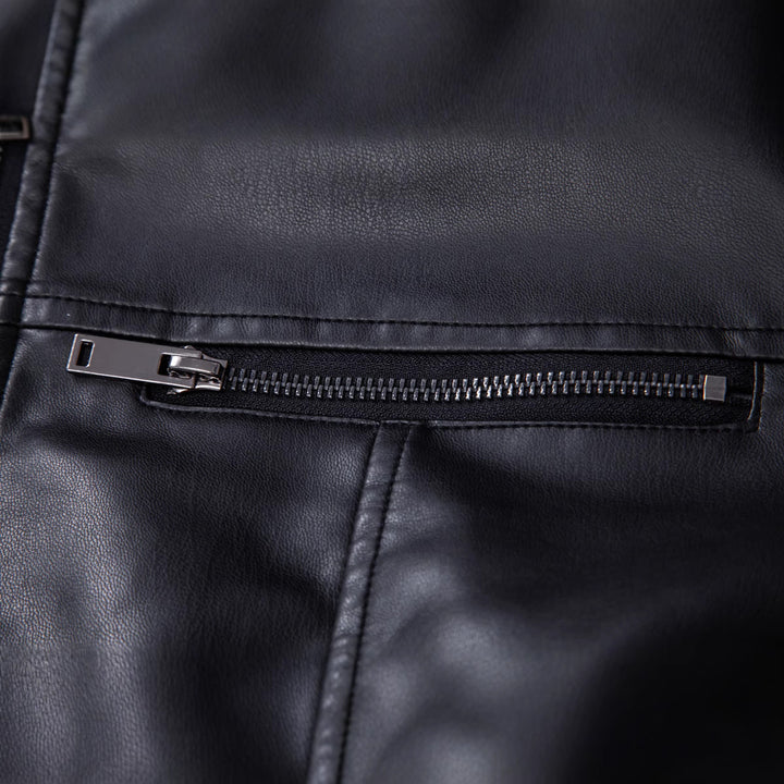 Herren Modische Lederjacke mit Schulterpolster Echo Archiv