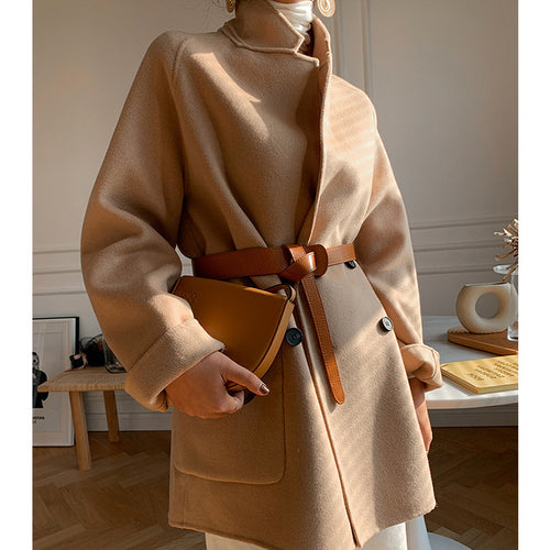 Damen Oversized Mantel mit Taillengürtel Echoarchiv