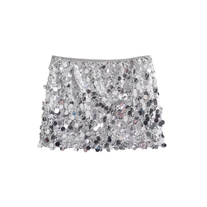 Damen Glitzernder Minirock mit Pailletten und elastischem Bund Echo Archiv