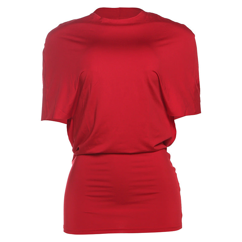 Damen figurbetontes Kurzarmshirt mit raffiniertem Schnitt und elastischem Material Echo Archiv