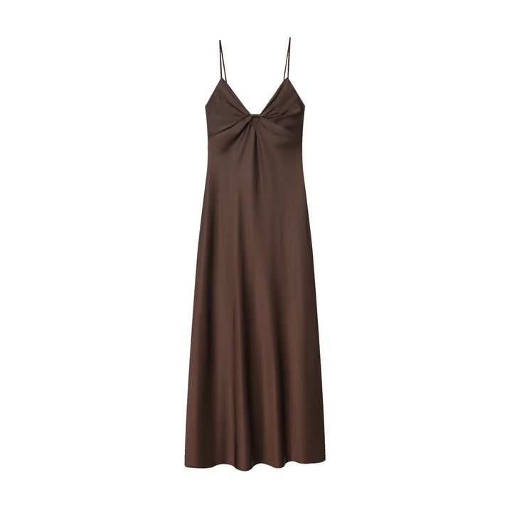 Damen Maxikleid mit elegantem Wasserfallausschnitt und zarter Drapierung Echo Archiv