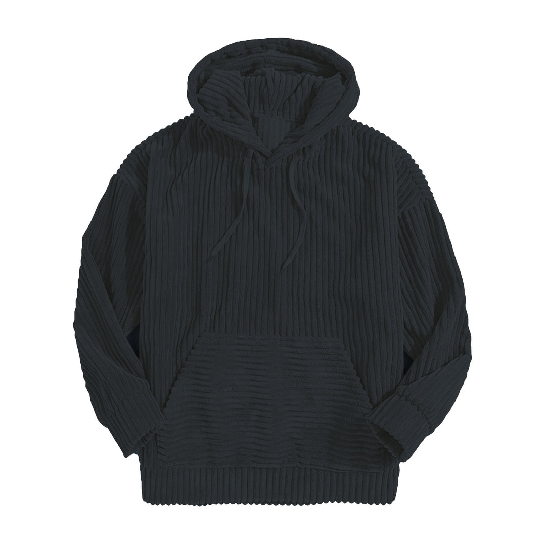 Unisex nan gerippter Samt-Hoodie mit Kapuze und Kängurutasche Echo Archiv