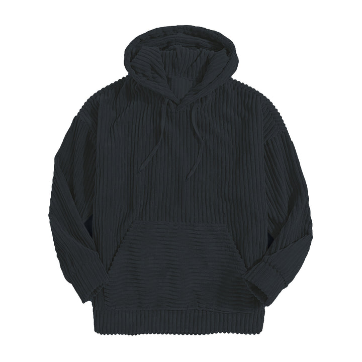 Unisex nan gerippter Samt-Hoodie mit Kapuze und Kängurutasche Echo Archiv