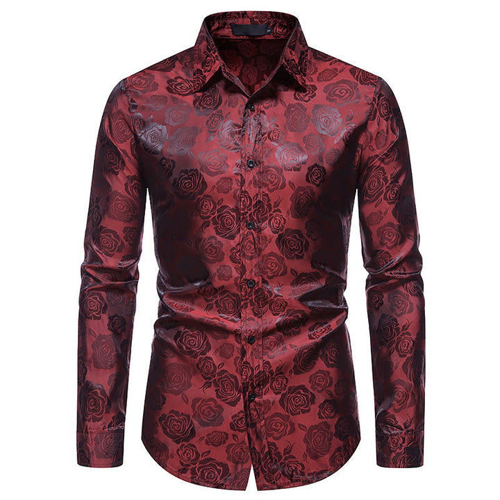 Herren Hemd mit floralen Prägungen und elegantem Glanz Echoarchiv