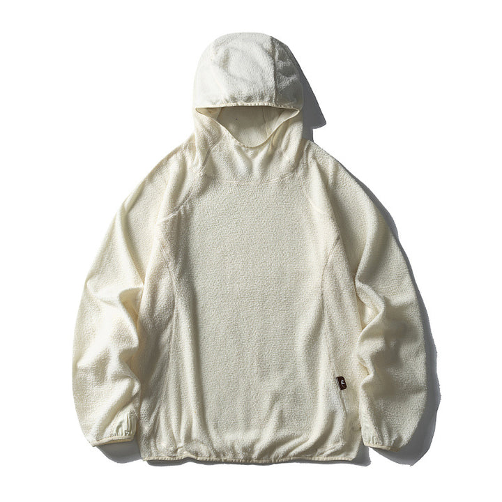 Unisex Fleece-Hoodie im Oversize mit Teddyfleece, hochschließendem Kragen und elastischem Saum Echoarchiv