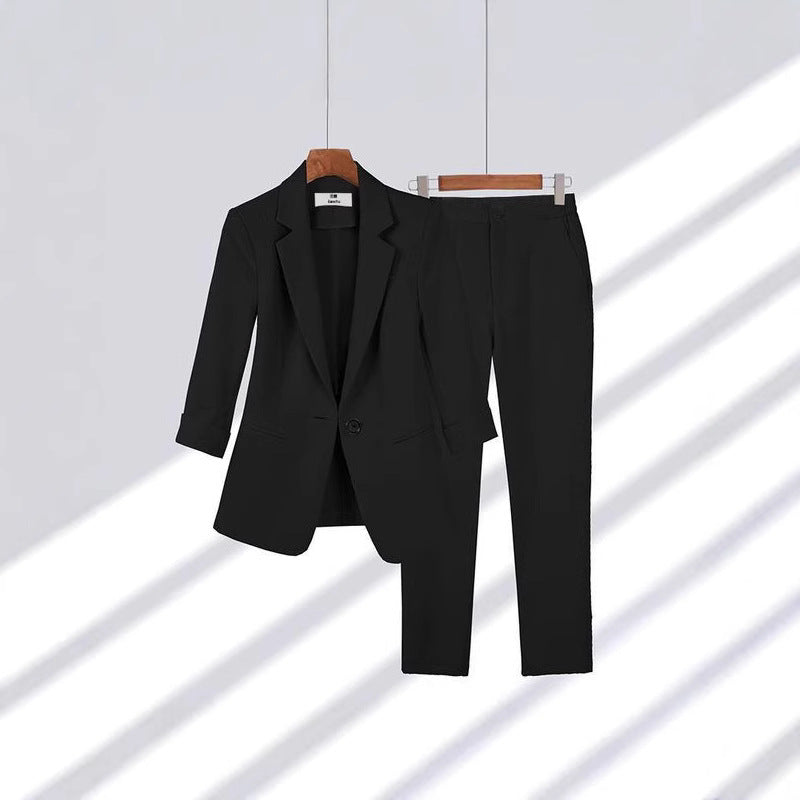 Damen Zweiteiliges Business-Anzug-Set mit tailliertem Blazer und schmaler Hose – Valéne