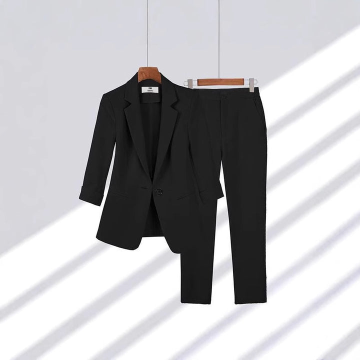 Damen Zweiteiliges Business-Anzug-Set mit tailliertem Blazer und schmaler Hose – Valéne