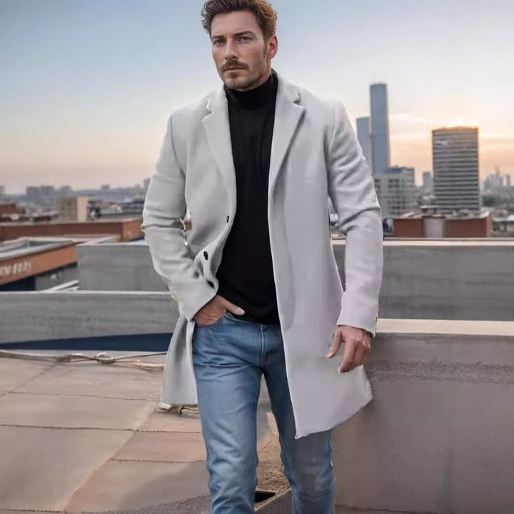 Herren eleganter Langmantel mit modernem Schnitt und hochwertigem Innenfutter Echoarchiv