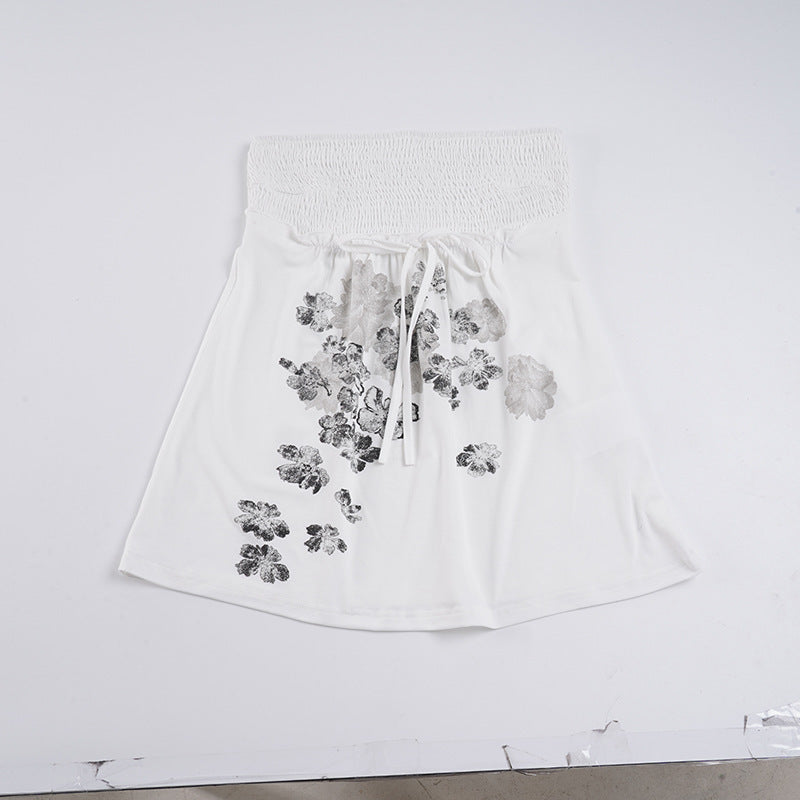 Damen Baumwollrock mit floralen Mustern und elastischem Bund Echo Archiv