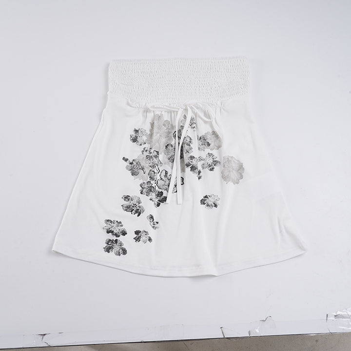 Damen Baumwollrock mit floralen Mustern und elastischem Bund Echo Archiv