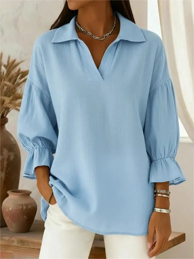 Damen Lässige und elegante Bluse mit weiten Ärmeln Echo Archiv