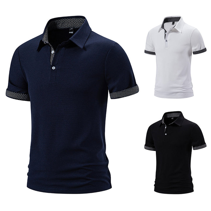 Herren Poloshirt mit modischem Kragen und kontrastierenden Ärmeln Echoarchiv