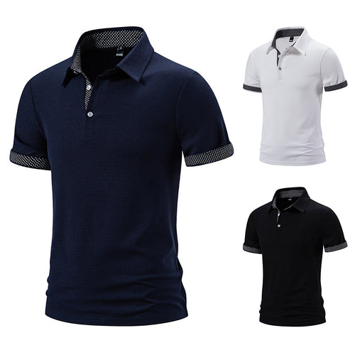 Herren Poloshirt mit modischem Kragen und kontrastierenden Ärmeln Echoarchiv