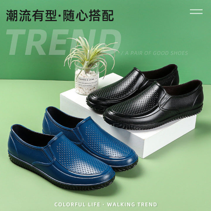Herren Elegante perforierte Slip-On Halbschuhe mit rutschfester Profilsohle Echoarhiv