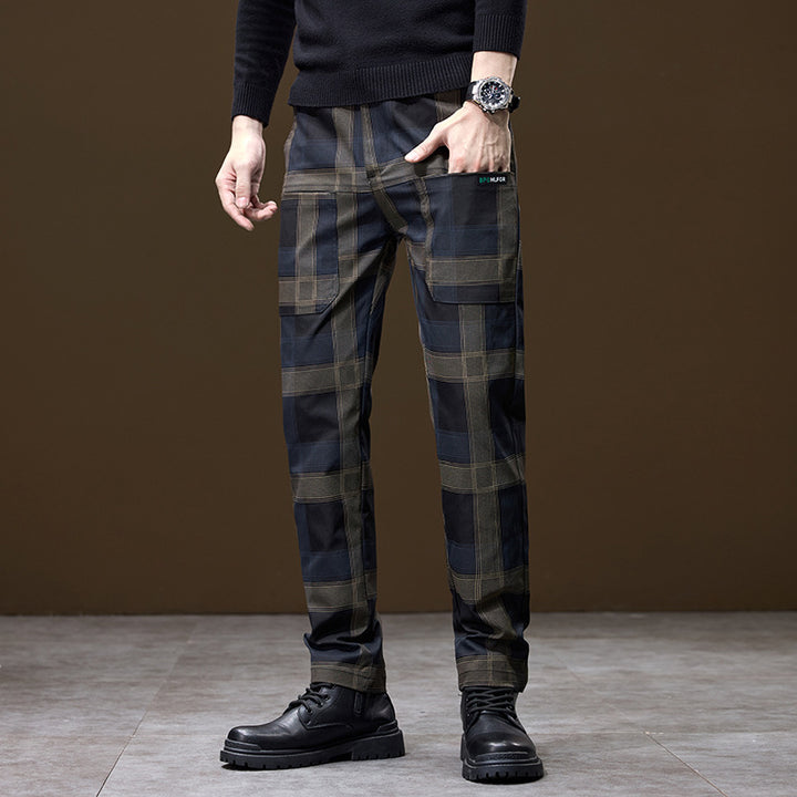 Herren modische Karohose mit komfortablem Schnitt und elastischem Bund Echoarchiv