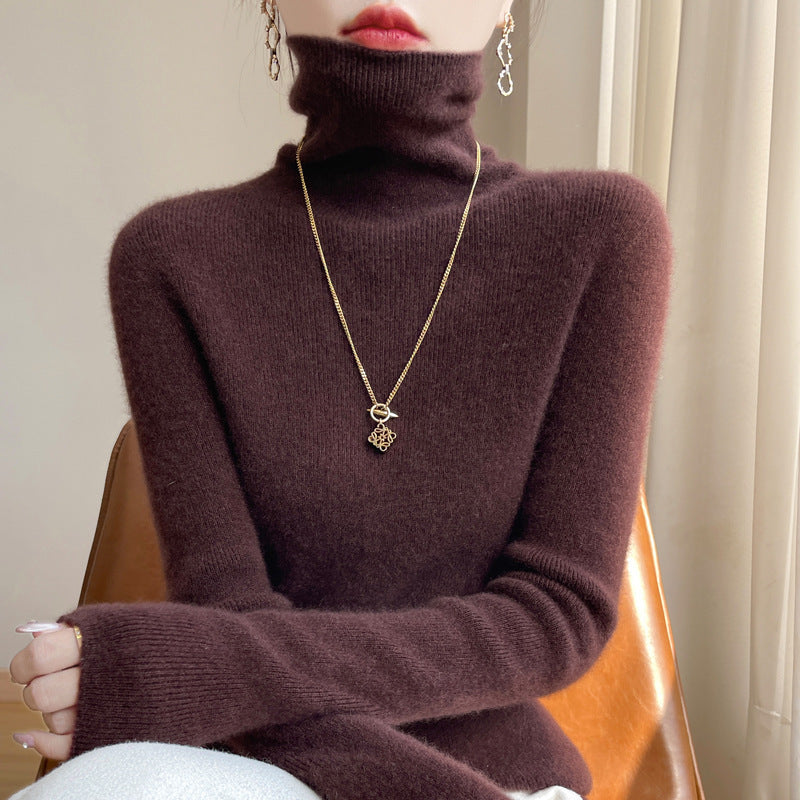 Damen Slim-Fit Rollkragenpullover aus weichem Angora-Mix Echoarchiv