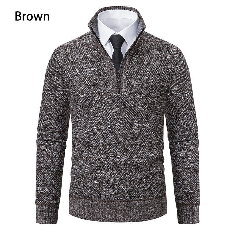Herren Strickpullover mit modernem Reißverschluss und strukturiertem Design Echoarchiv