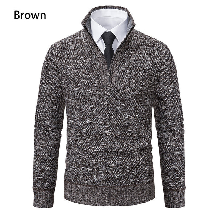Herren Strickpullover mit modernem Reißverschluss und strukturiertem Design Echoarchiv