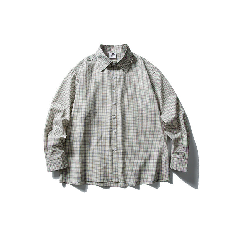 Unisex Boxy-Hemd mit feinem Karo, Kentkragen und entspanntem Oversize-Schnitt Echoarchiv
