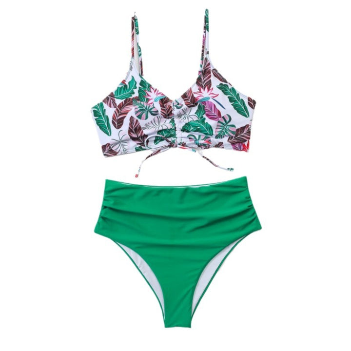 Damen Hochtailliertes Bikini-Set mit floralem Oberteil Echo Archiv