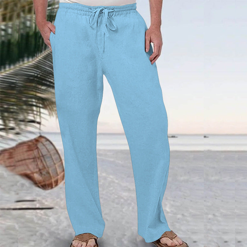 Herren nan weiche Loungehose aus Baumwolljersey mit elastischem Tunnelzugbund und seitlichen Eingrifftaschen Echo Archiv