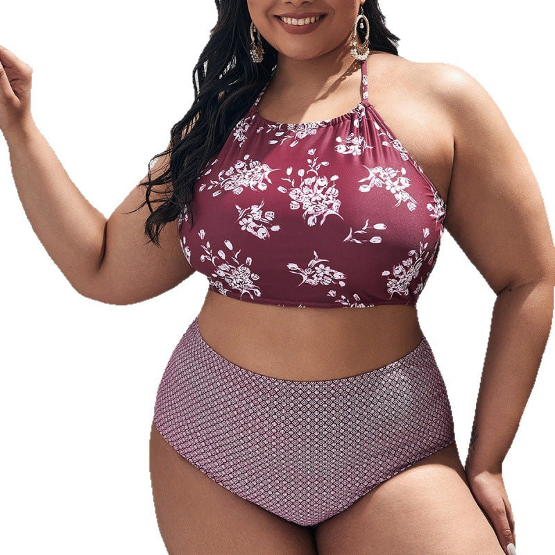 Damen Hochgeschnittener Bikini mit modischem Cropped-Oberteil Echo Archiv