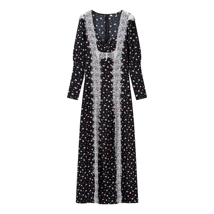 Damen Maxikleid mit Spitzenbesatz und floralem Alloverprint Echo Archiv