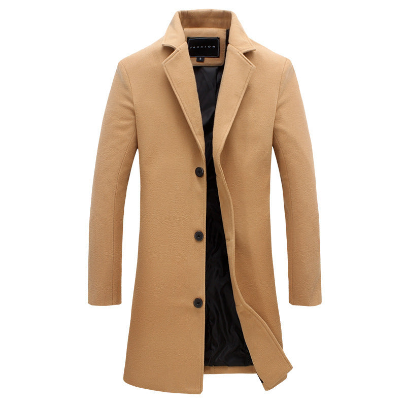 Herren Eleganter Wollmantel mit Echoarchivrnem Schnitt und warmer Innenausstattung Echoarchiv
