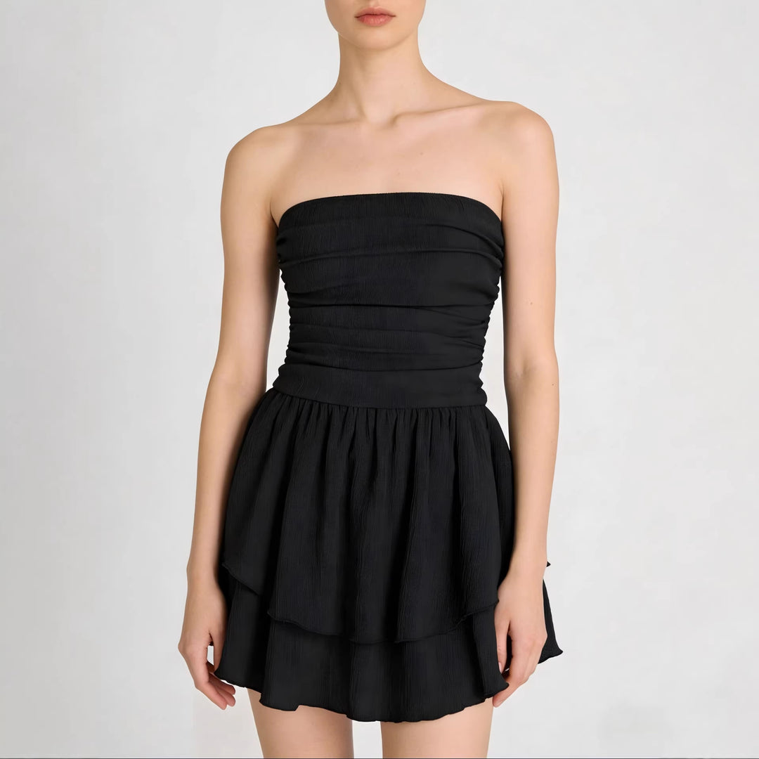 Damen Wickelkleid mit gerafftem Oberteil und fließendem Rock Echo Archiv