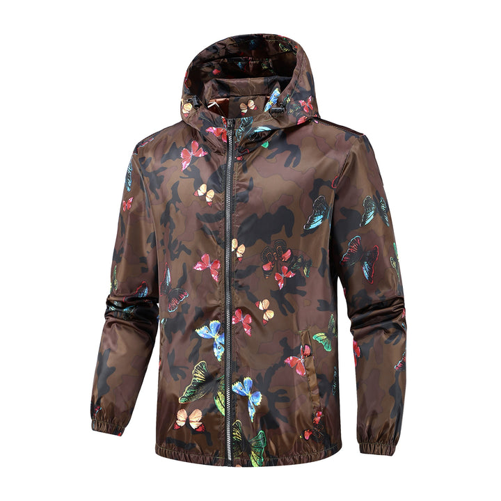 Damen Leichte Camo-Jacke mit buntem Schmetterlingsdruck Echo Archiv