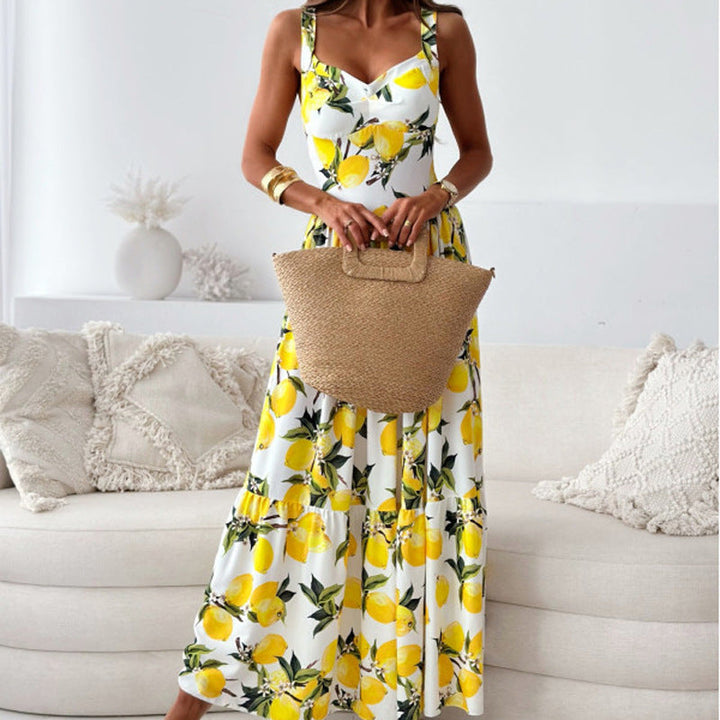 Damen Sommerkleid mit Romantischem Zitronenprint Echoarchiv