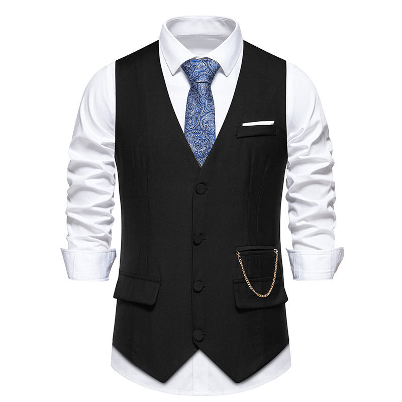 Herren elegante Anzugweste mit praktischen Taschen und modischem Design Echoarchiv