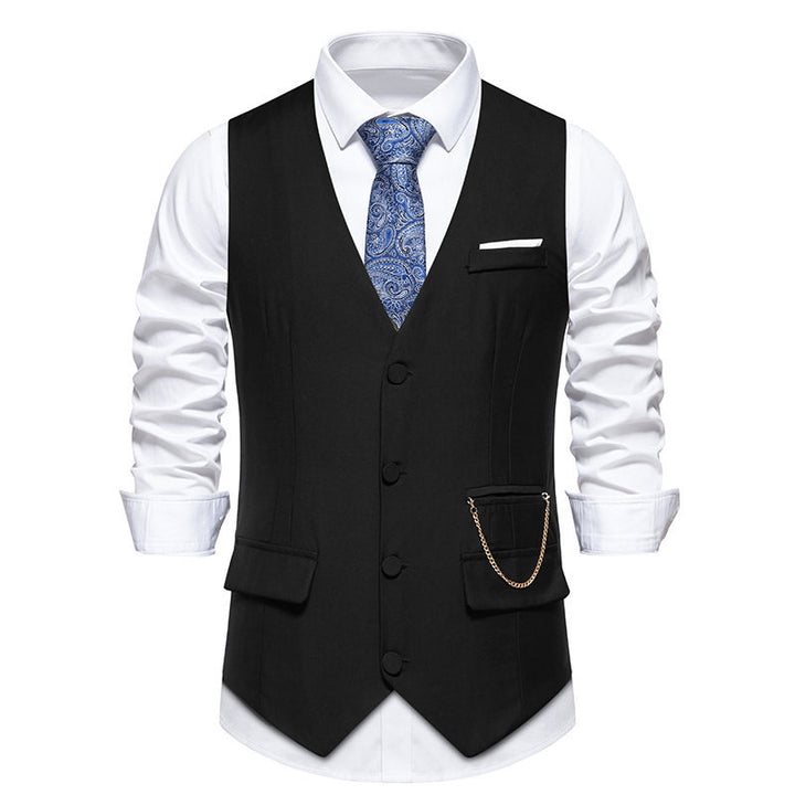 Herren elegante Anzugweste mit praktischen Taschen und modischem Design Echoarchiv