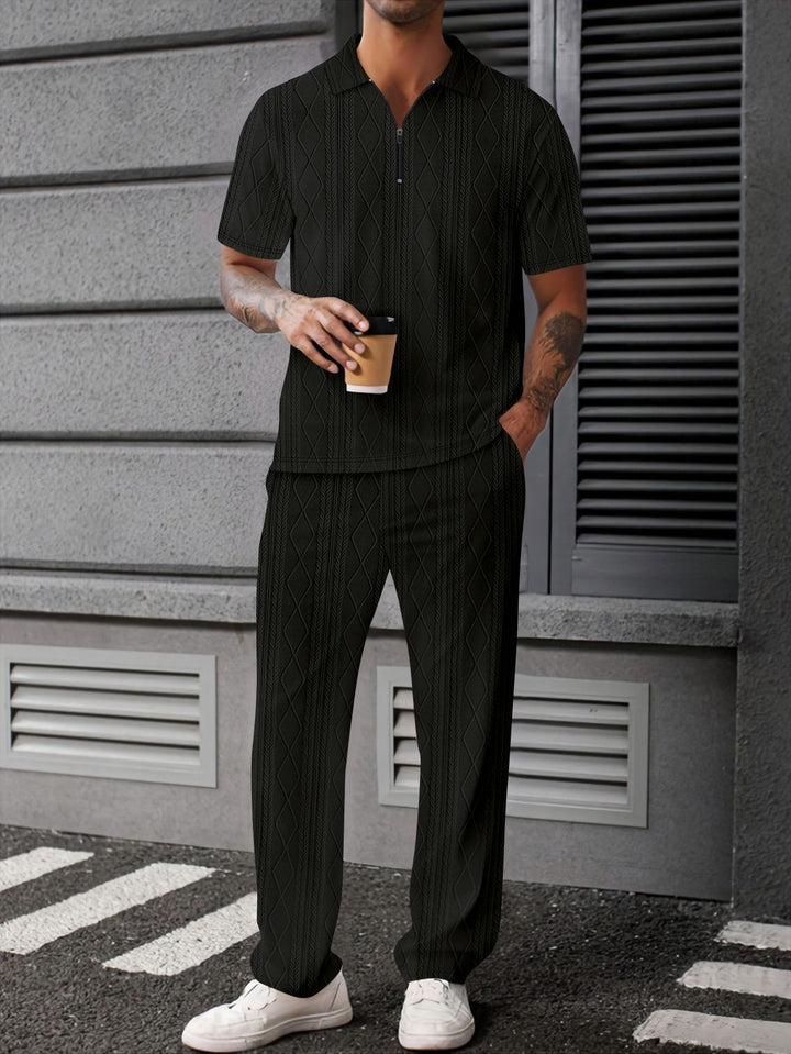 Herren stilvolles Strick-Polo-Set Echoarchiv