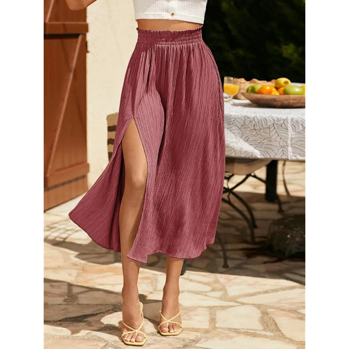 Damen Maxirock mit eleganter Asymmetrie und hohem Schlitz Echo Archiv