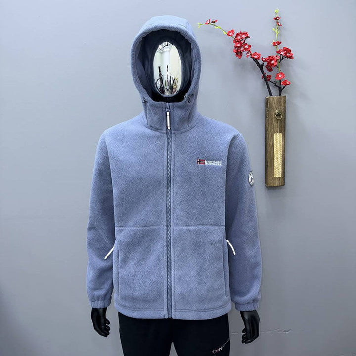 Herren Fleece-Kapuzenjacke mit windabweisender Oberfläche und Reißverschlusstaschen Echo Archiv