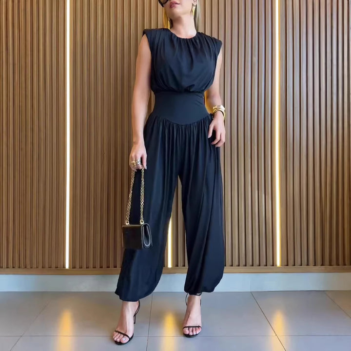 Damen modischer Jumpsuit mit elastischem Taillenbund und innovativem Schnitt Echo Archiv