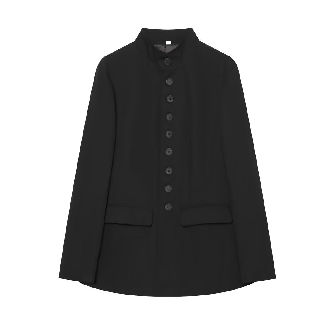 Damen Langblazer mit Stehkragen und durchgehender Knopfleiste Echoarchiv
