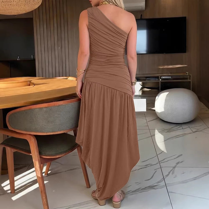 Damen One-Shoulder Maxikleid mit raffiniertem Wickelschnitt Echo Archiv