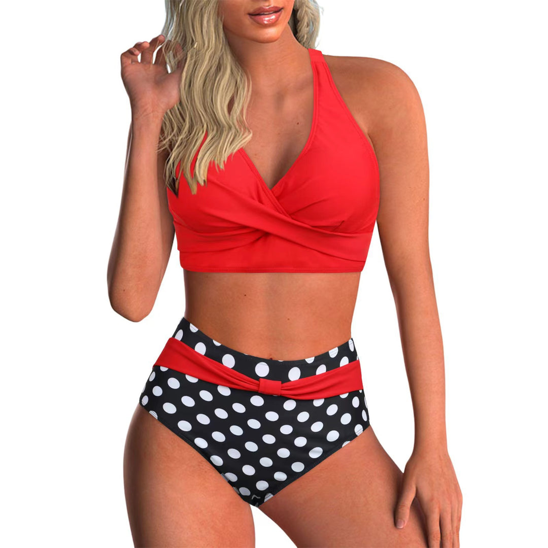 Damen Hochtailliertes Bikini-Set mit elegantem Wickeloberteil Echo Archiv