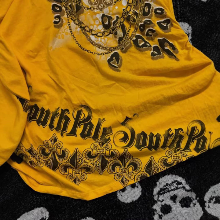 Damen T-Shirt mit dekorativem Grafikdruck und Raffung Echo Archiv