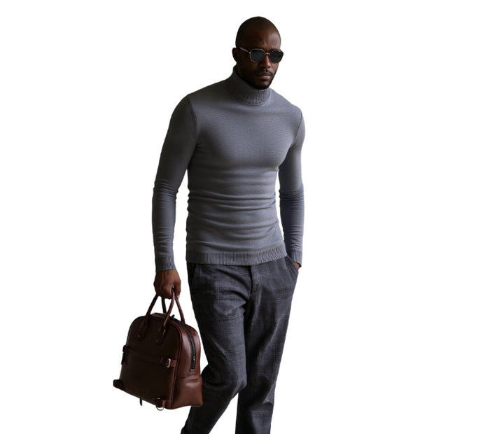 Herren rollkragen pullover mit feiner Struktur Echoarchiv