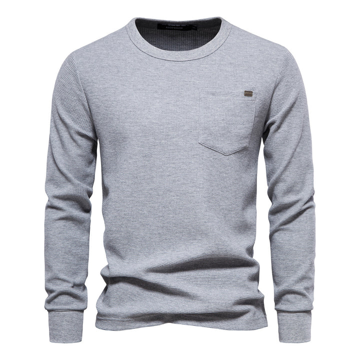 Herren Langarmshirt mit modularem Waffelstruktur und praktischer Brusttasche Echoarchiv