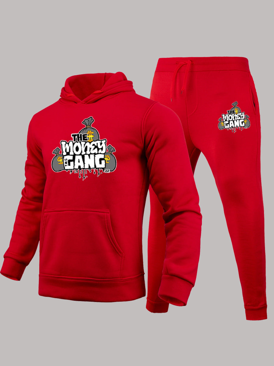 Herren Sportlicher Hoodie- und Jogginghose Set mit kreativem Grafikdruck Echoarchiv
