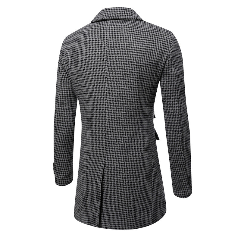 Herren eleganter Karoblazer mit doppelter Knopfleiste und stylischem Innenfutter Echoarchiv