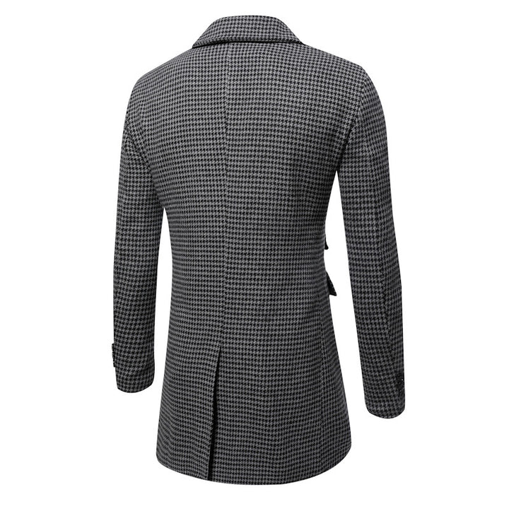 Herren eleganter Karoblazer mit doppelter Knopfleiste und stylischem Innenfutter Echoarchiv