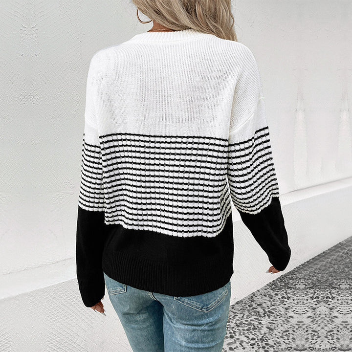 Damen Modischer Strickpullover mit Blockstreifen Echo Archiv