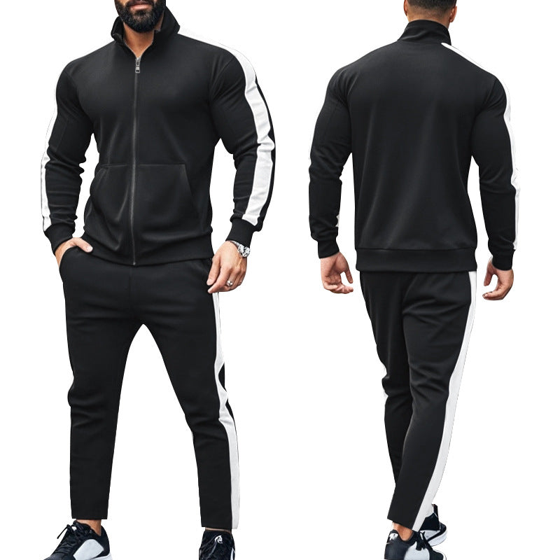 Herren nan zweiteiliges Jogginganzug-Set mit Stehkragen-Zipjacke und konisch zulaufender Jogginghose Echo Archiv