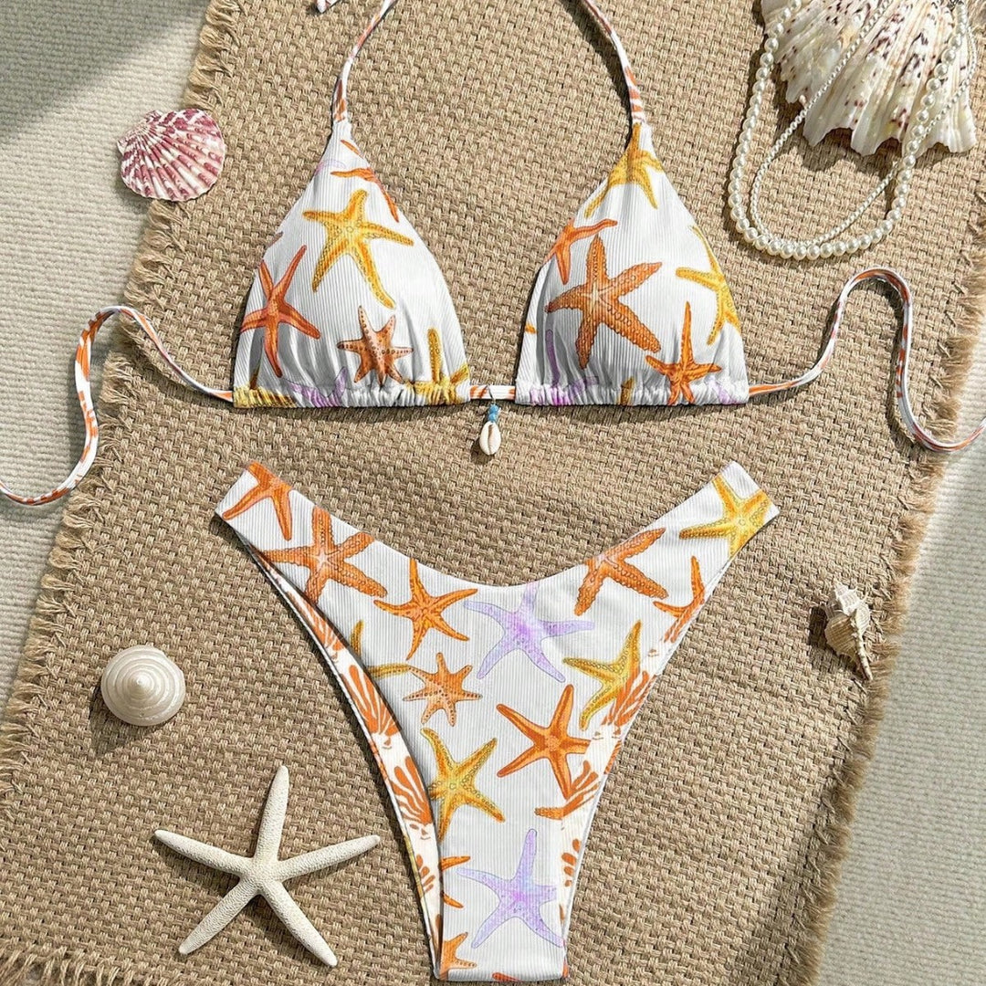Damen Triangel-Bikini mit maritimem Sternenmuster Echo Archiv
